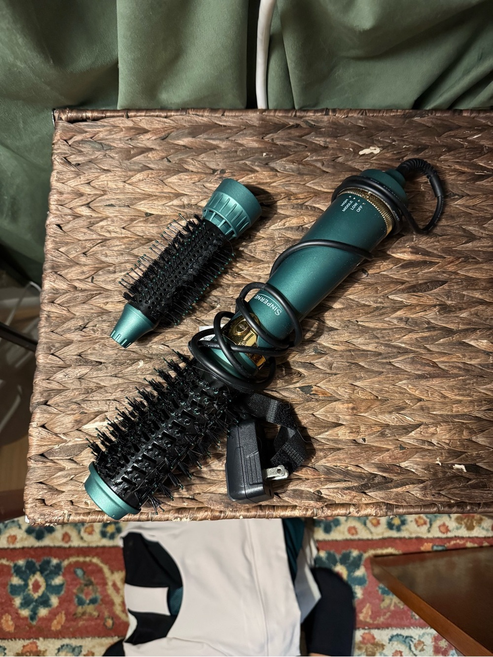 2-in-1 Electric Hot Air Styling Brush - Teal